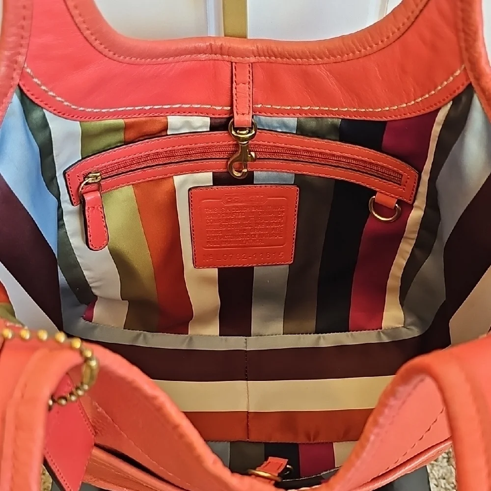 Coach Legacy Lining Ergo Coral 2007 Shoulder Bag EUC
